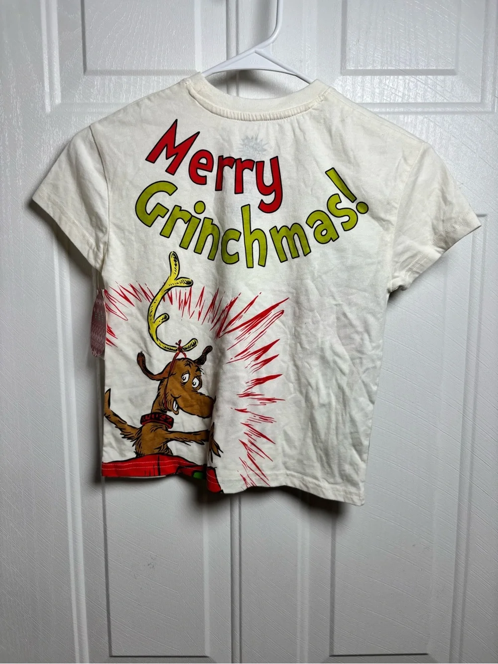 The Grinch Merry Grinchmas! White Graphic Kids Holiday Tee